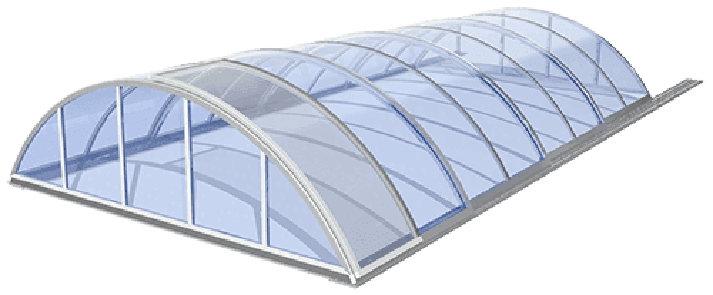 Poolüberdachung Kalifornia, hohe Ausführung